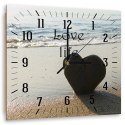 Zegar Obraz -  Serce na plaży
