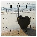 Zegar Obraz -  Serce na plaży