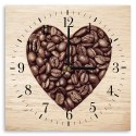 Zegar Obraz -  Serce z ziaren kawy