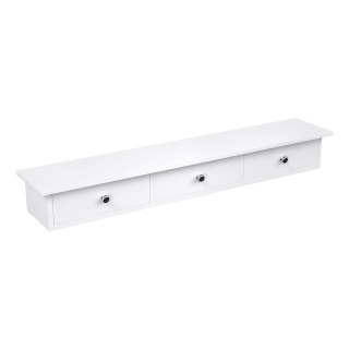 PÓŁKA ŚCIENNA CLARISA, WISZĄCA, BIAŁA, DO SALONU, NA KSIĄŻKI, SZAFKA, 80 CM