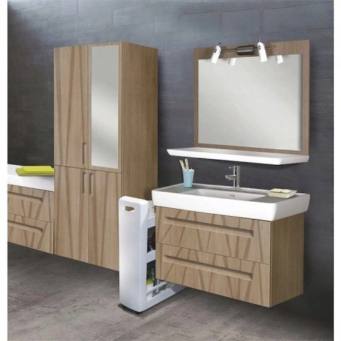 SZAFKA NA KÓŁKACH MOVILETO, REGAŁ KUCHENNY, ŁAZIENKOWY, WĄSKI, ANTRACYT