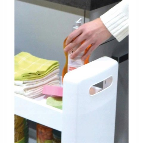 SZAFKA NA KÓŁKACH MOVILETO, REGAŁ KUCHENNY, ŁAZIENKOWY, WĄSKI, ANTRACYT