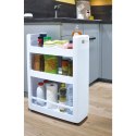SZAFKA NA KÓŁKACH MINIMA, REGAŁ MOBILNY, BIAŁA, WĄSKA, DO ŁAZIENKI, KUCHNI
