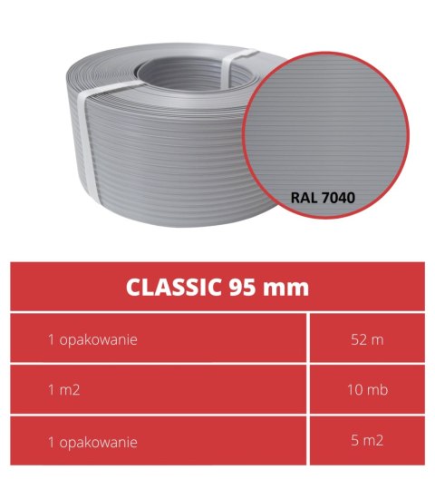 Taśma ogrodzeniowa 52mb Thermoplast CLASSIC LINE 9,5cm SZARA Taśma ogrodzeniowa 52mb Thermoplast CLASSIC LINE 9,5cm SZARA
