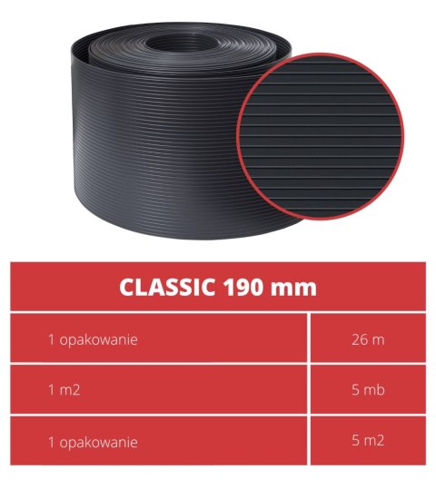 Taśma ogrodzeniowa ROLKA 26mb CLASSIC 19cm PROTECTO GRAFIT Taśma ogrodzeniowa ROLKA 26mb CLASSIC 19cm PROTECTO GRAFIT