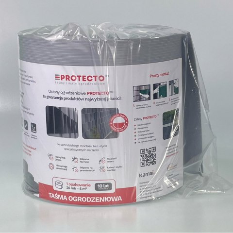 Taśma ogrodzeniowa ROLKA 26mb SMART 19cm PROTECTO SZARA Taśma ogrodzeniowa ROLKA 26mb SMART 19cm PROTECTO SZARA