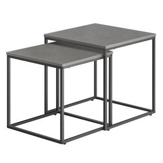 STOLIK KAWOWY, ZESTAW, ŁAWA, STRUCTURA, LOFT, CZARNY, DO SALONU, 50 CM