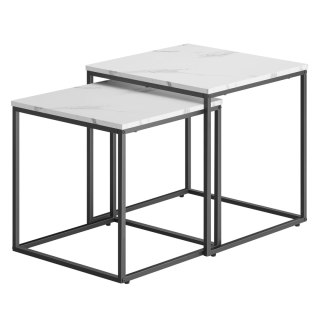 STOLIK KAWOWY STRATA, ŁAWA, LOFT, ZESTAW, CZARNY, DO SALONU, STÓŁ, 50 CM