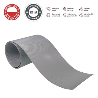 TAŚMA OGRODZENIOWA PRISMA, PP, SZARA, 19CM, ZESTAW 6X2,55M, PANELE, KLIPSY