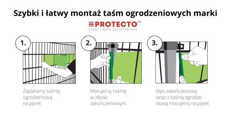 Taśma ogrodzeniowa PASKI 6 x 2,55mb CLASSIC 19cm PROTECTO SZARA + 12 klipsów GRATIS Taśma ogrodzeniowa PASKI 6 x 2,55mb CLASSIC 19cm PROTECTO SZARA + 12 klipsów GRATIS