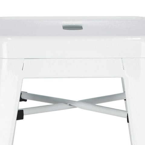 BIAŁY METALOWY HOKER LOFT ARTPRO, STOŁEK BAROWY, DO KUCHNI, DO WYSPY, 66 CM