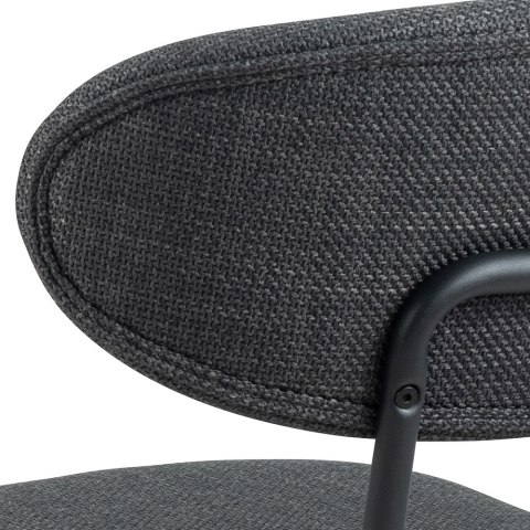 KRZESŁO TAPICEROWANE SZARE VENTO, DO JADALNI, SALONU, NOWOCZESNE, CZARNE