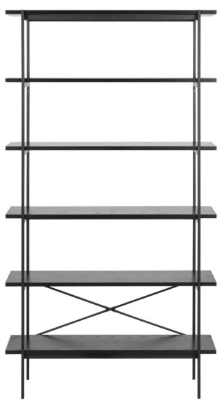 INDUSTRIALNY CZARNY REGAŁ DO POKOJU 172 CM, DUŻY, 6 PÓŁEK, METAL
