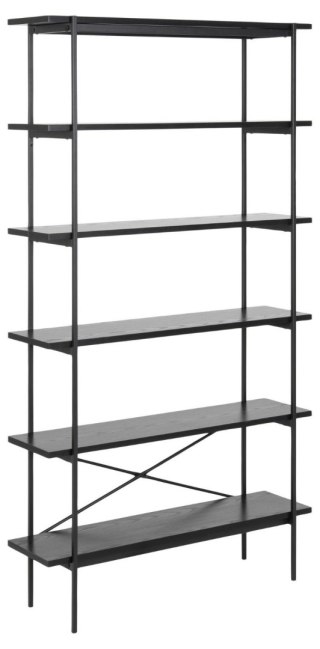 INDUSTRIALNY CZARNY REGAŁ DO POKOJU 172 CM, DUŻY, 6 PÓŁEK, METAL
