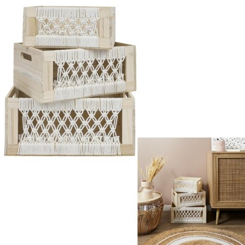Zestaw 3 pudełek Gigogne boho plecione Zestaw 3 pudełek Gigogne boho plecione