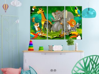 Obraz - Kolorowe safari (3-częściowy)