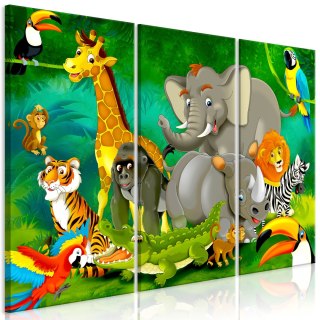Obraz - Kolorowe safari (3-częściowy)