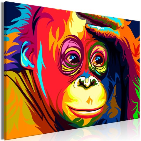 Obraz - Kolorowy orangutan (1-częściowy) szeroki Obraz - Kolorowy orangutan (1-częściowy) szeroki