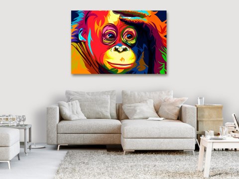 Obraz - Kolorowy orangutan (1-częściowy) szeroki Obraz - Kolorowy orangutan (1-częściowy) szeroki