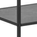 CZARNY METALOWY REGAŁ DO POKOJU, MARMUROWY, GLAMOUR LOFT, 4 PÓŁKI, 114 CM