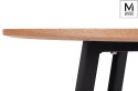 INDUSTRIALNY OKRĄGŁY STÓŁ LOFT, CZARNE METALOWE NOGI, DĘBOWY BLAT MDF 80 CM