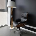 FOTEL LOUNGE BIUROWY, ORZECH, CZARNA SKÓRA NATURALNA, OBROTOWY, EKSKLUZYWNY