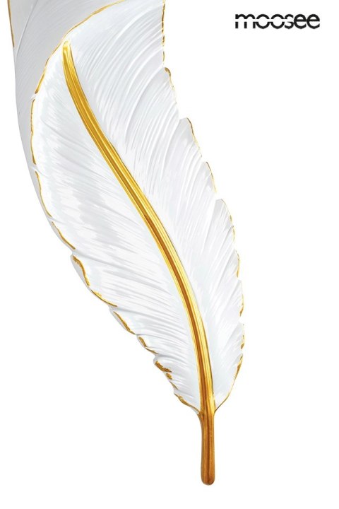 KINKIET LAMPA ŚCIENNA PIUMA, PIÓRO, BIAŁO-ZŁOTA, LED, MOOSEE, DESIGN, 62 CM