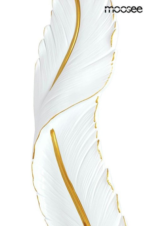 KINKIET LAMPA ŚCIENNA PIUMA, PIÓRO, BIAŁO-ZŁOTA, LED, MOOSEE, DESIGN, 62 CM