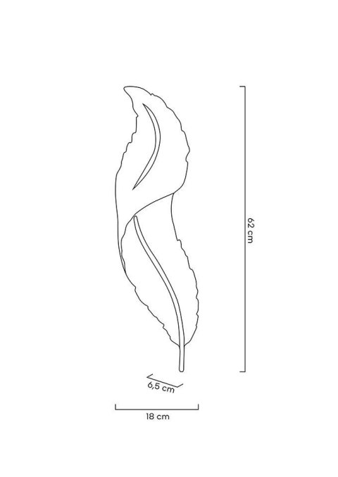 KINKIET LAMPA ŚCIENNA PIUMA, PIÓRO, BIAŁO-ZŁOTA, LED, MOOSEE, DESIGN, 62 CM