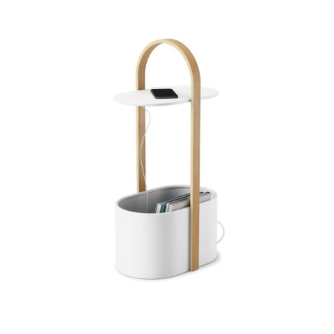 STOLIK SCANDI WOOD, Z UCHWYTEM, NOWOCZESNY, BIAŁY, Z OTWOREM NA PRZEWODY STOLIK SCANDI WOOD, Z UCHWYTEM, NOWOCZESNY, BIAŁY, Z OTWOREM NA PRZEWODY