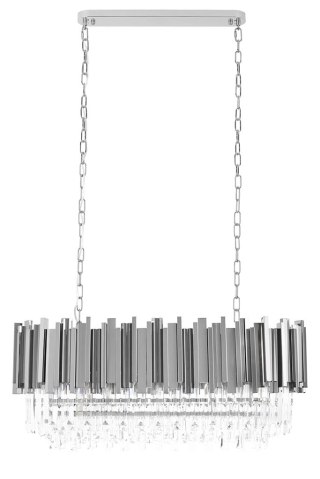 LAMPA WISZĄCA LUMINOSA LONG SILVER 90, KRYSZTAŁOWA, SREBRNA, GLAMOUR, SALON