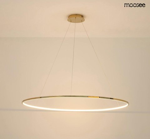 LAMPA WISZĄCA MOOSEE AURELIA 150, ZŁOTA, LED RING, KOŁO, PILOT, ŚCIEMNIALNA