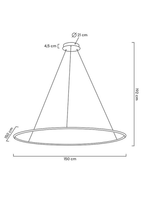 LAMPA WISZĄCA MOOSEE AURELIA 150, ZŁOTA, LED RING, KOŁO, PILOT, ŚCIEMNIALNA