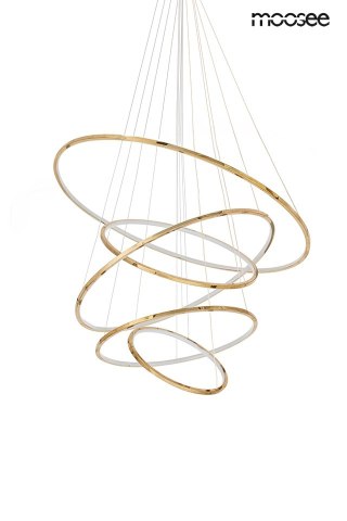 LAMPA WISZĄCA AURELIO, ZŁOTA, 5 RINGÓW, LED, OKRĘGI, NOWOCZESNA, MOOSEE