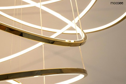 LAMPA WISZĄCA AURELIO, ZŁOTA, 5 RINGÓW, LED, OKRĘGI, NOWOCZESNA, MOOSEE