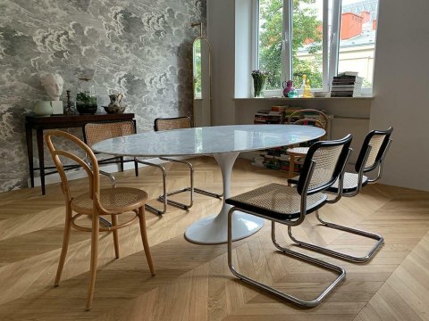 STÓŁ MARMUROWY OWALNY BIANCO CARRARA 200X120, JADALNIA, SALON, LUCENTE