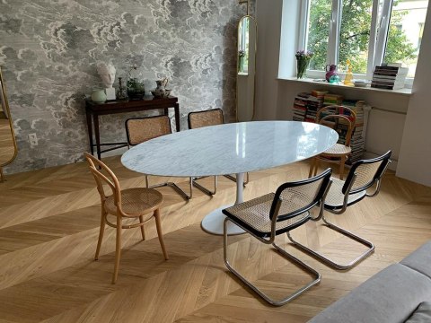 STÓŁ MARMUROWY OWALNY BIANCO CARRARA 200X120, JADALNIA, SALON, LUCENTE