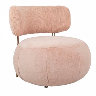 FOTEL WYPOCZYNKOWY AMORELLE, DO SALONU, WYGODNY, RÓŻOWY TEDDY, STYL