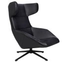 NOWOCZESNY CZARNY FOTEL OBROTOWY BLASTER, DO GABINETU, CZARNY METAL, LOFT