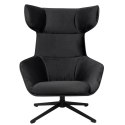 NOWOCZESNY CZARNY FOTEL OBROTOWY BLASTER, DO GABINETU, CZARNY METAL, LOFT