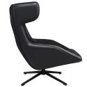 NOWOCZESNY CZARNY FOTEL OBROTOWY BLASTER, DO GABINETU, CZARNY METAL, LOFT