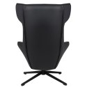 NOWOCZESNY CZARNY FOTEL OBROTOWY BLASTER, DO GABINETU, CZARNY METAL, LOFT