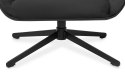 NOWOCZESNY CZARNY FOTEL OBROTOWY BLASTER, DO GABINETU, CZARNY METAL, LOFT