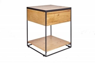 STOLIK NOCNY LOFT FERROCA, LITE DREWNO, METALOWY, INDUSTRIALNY, CZARNY