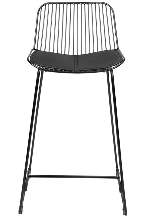 KRZESŁO BAROWE HOKER ACIERIS, CZARNE, LOFT, STALOWE, INDUSTRIALNE, EKOSKÓRA