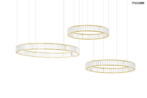 LAMPA WISZĄCA LUMINA, ZŁOTA, KRYSZTAŁOWA, LED, 3 OKRĘGI, GLAMOUR, MOOSEE