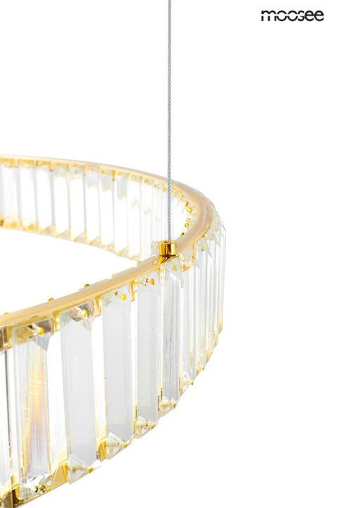 LAMPA WISZĄCA LUMINA, ZŁOTA, KRYSZTAŁOWA, LED, 3 OKRĘGI, GLAMOUR, MOOSEE