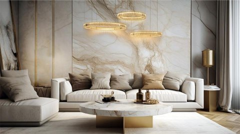 LAMPA WISZĄCA LUMINA, ZŁOTA, KRYSZTAŁOWA, LED, 3 OKRĘGI, GLAMOUR, MOOSEE