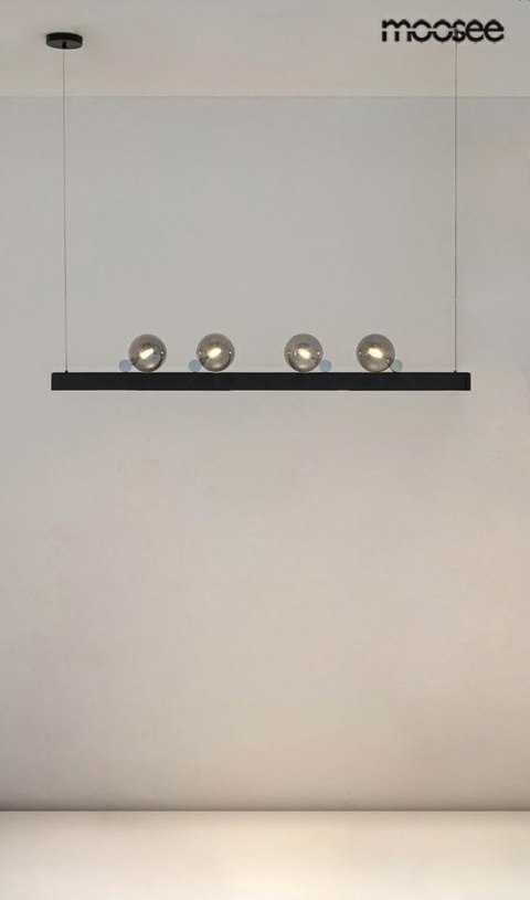 LAMPA WISZĄCA VECTRA CZARNA, MOOSEE, LED, DESIGNERSKA, LOFT, DYMIONE SZKŁO