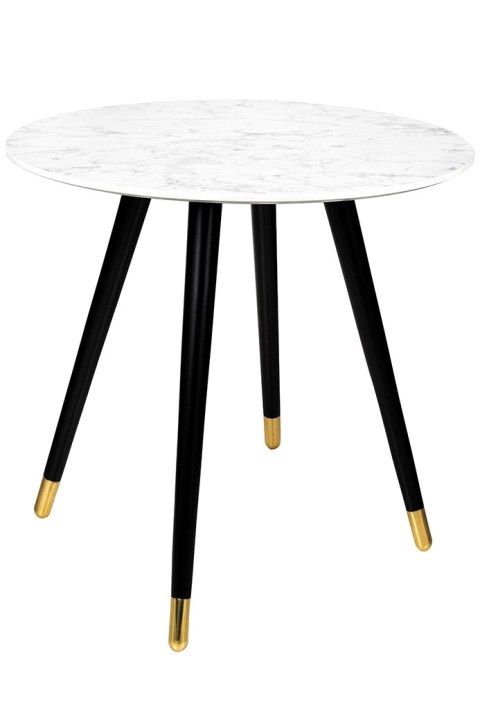 BIAŁY OKRĄGŁY STOLIK KAWOWY GLAMOUR, CZARNO ZŁOTE NOGI, DO SALONU, 90 CM BIAŁY OKRĄGŁY STOLIK KAWOWY GLAMOUR, CZARNO ZŁOTE NOGI, DO SALONU, 90 CM